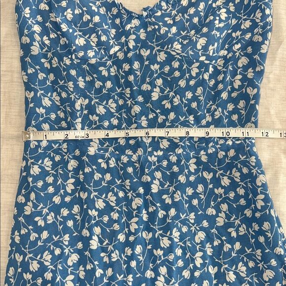 Reformation Blue Floral Nikita Dress in Marie - 0 - Picture 9 of 10